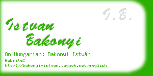 istvan bakonyi business card